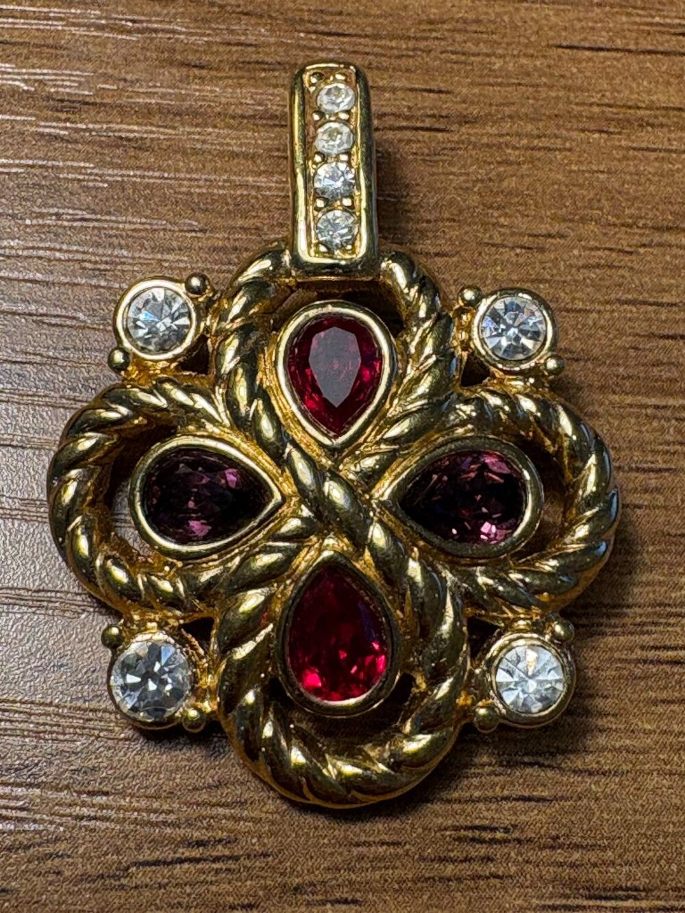 Vintage Signed SWAROVSKI Rhinestone Maltese Cross Pendant